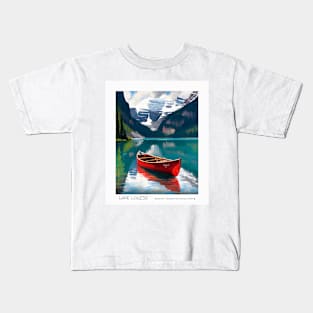Canada Alberta Travel Poster of Lake Louise, Banff National Park Kids T-Shirt